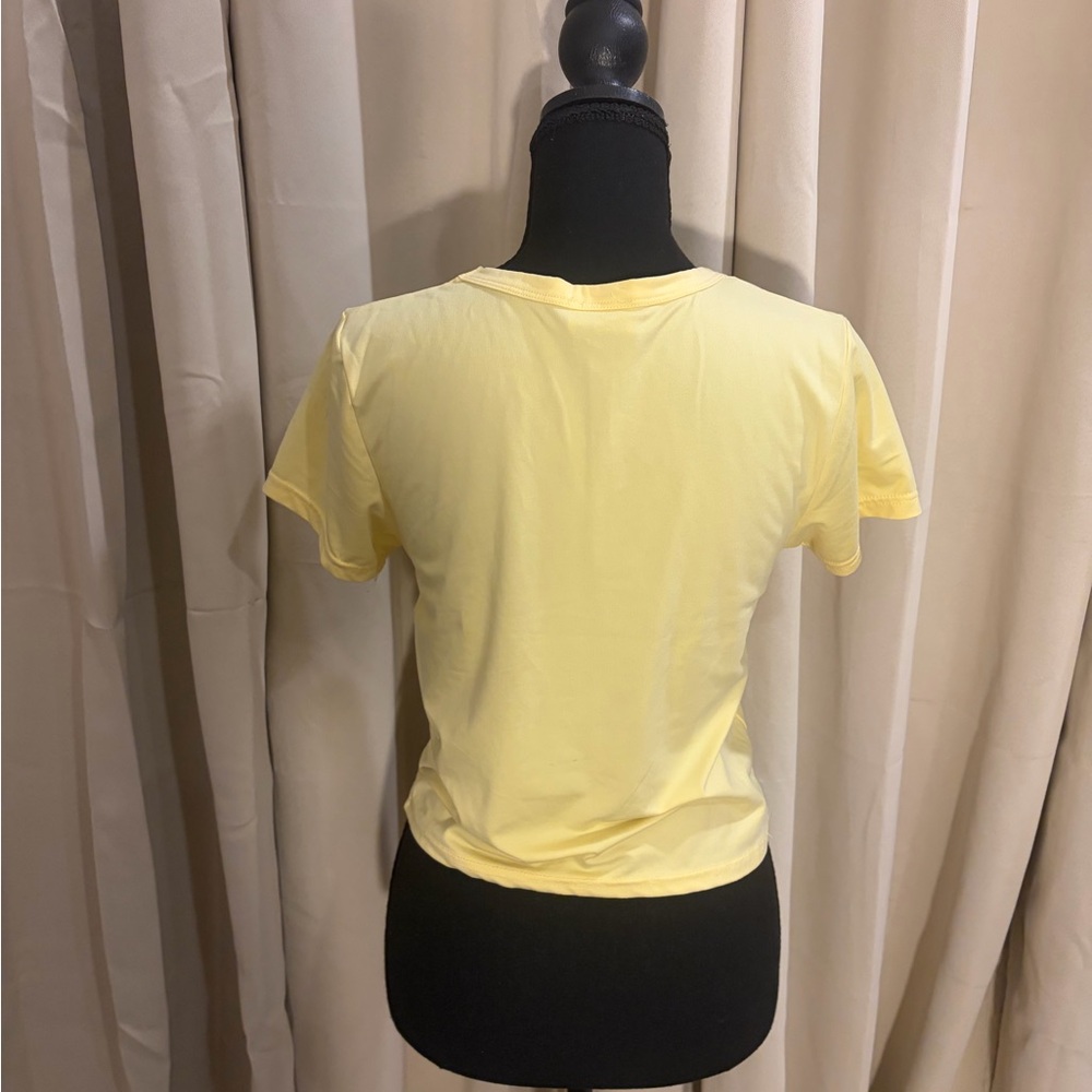 Olivia Rae Light Yellow V-Neck Tee - Picture 2 of 3